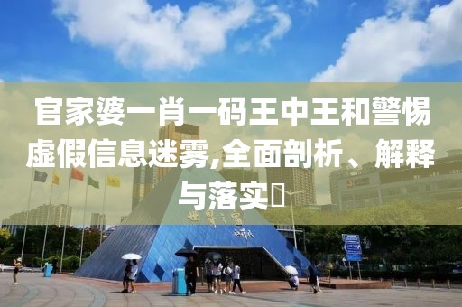 官家婆一肖一码王中王和警惕虚假信息迷雾,全面剖析、解释与落实​