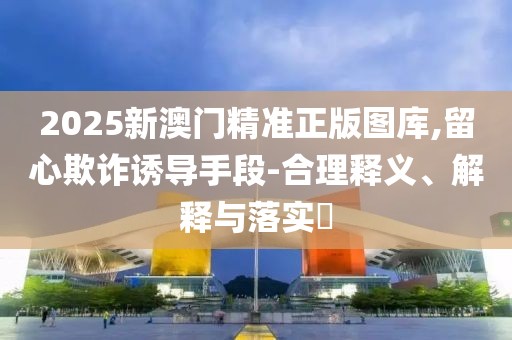 2025新澳门精准正版图库,留心欺诈诱导手段-合理释义、解释与落实​